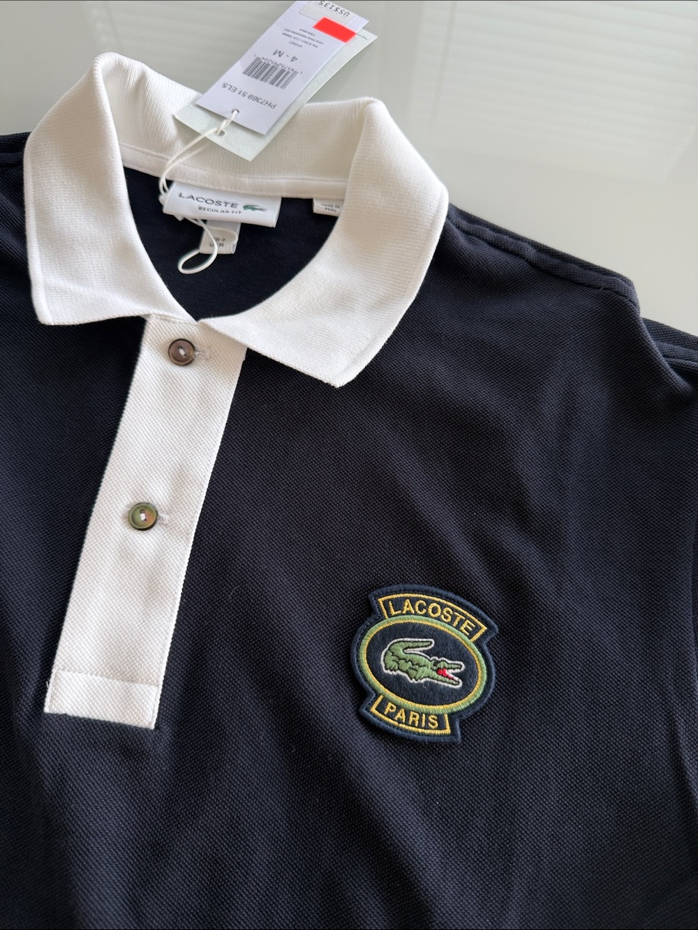 Lacoste Navy Polo Paris collection sz M NWT
